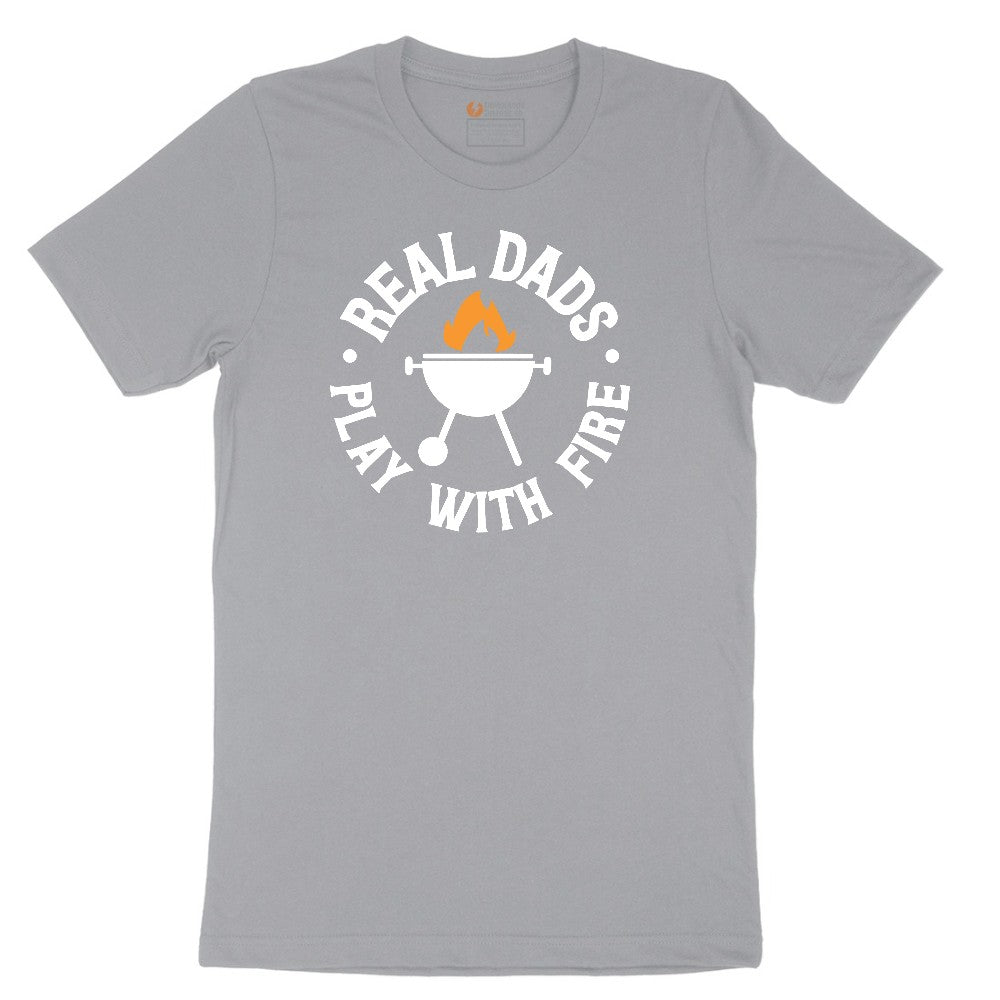 Real Dads Play with Fire Short Sleeve Tee - Athletic Heather Grey