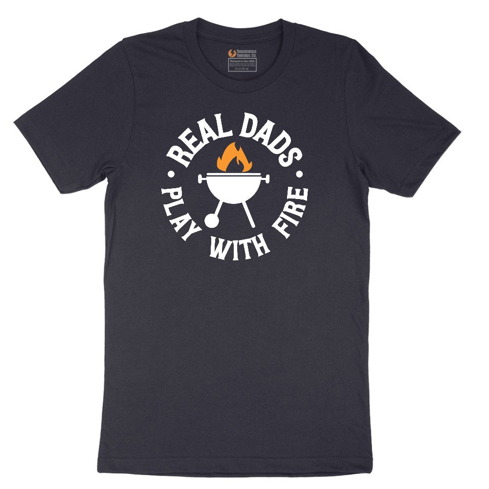 Real Dads Play with Fire Short Sleeve Tee - Deep Navy