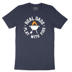Real Dads Play with Fire Short Sleeve Tee - Heather Navy