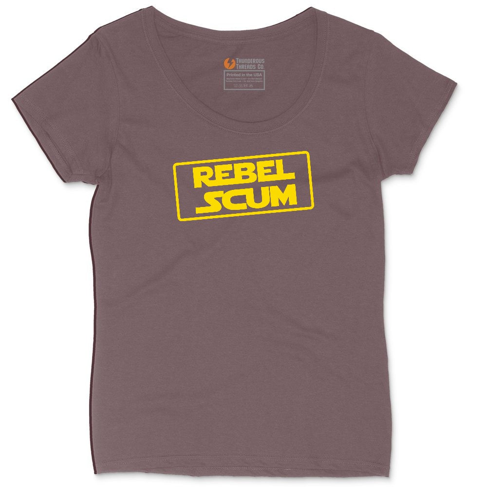 Rebel Scum Ladies Curvy Tee - Sangria Blackout