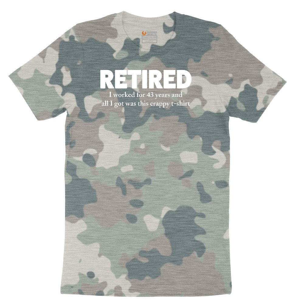Retired Crappy Ladies Short Sleeve Tee - Vintage Camo