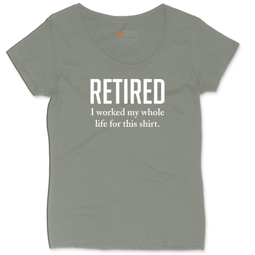 Retired Ladies Curvy Tee - Bamboo Blackout
