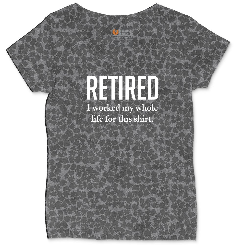 Retired Ladies Curvy Tee - Black Leopard