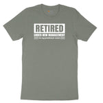 Retired Under New Management See My Grandkids for Details Ladies Short Sleeve Tee - Bamboo Blackout