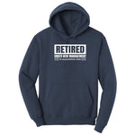 Retired Under New Management See My Grandkids for Details Hoodie - Navy