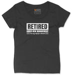 Retired Under New Management See My Wife for Details Ladies Curvy Tee - Black