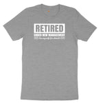 Retired Under New Management See My Wife for Details Ladies Short Sleeve Tee - Granite Heather