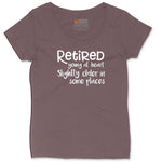Retired Young at Heart Ladies Curvy Tee - Sangria Blackout