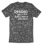 Retired Young at Heart Ladies Short Sleeve Tee - Black Leopard
