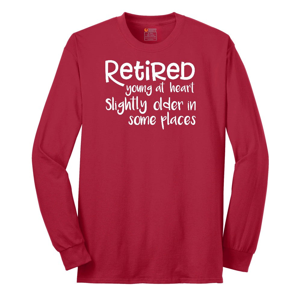 Retired Young at Heart Long Sleeve Tee - Red