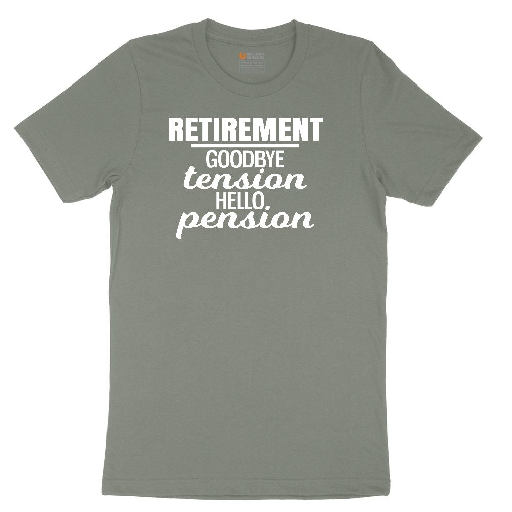 Retirement Goodbye Tension Hello Pension Ladies Short Sleeve Tee - Bamboo Blackout