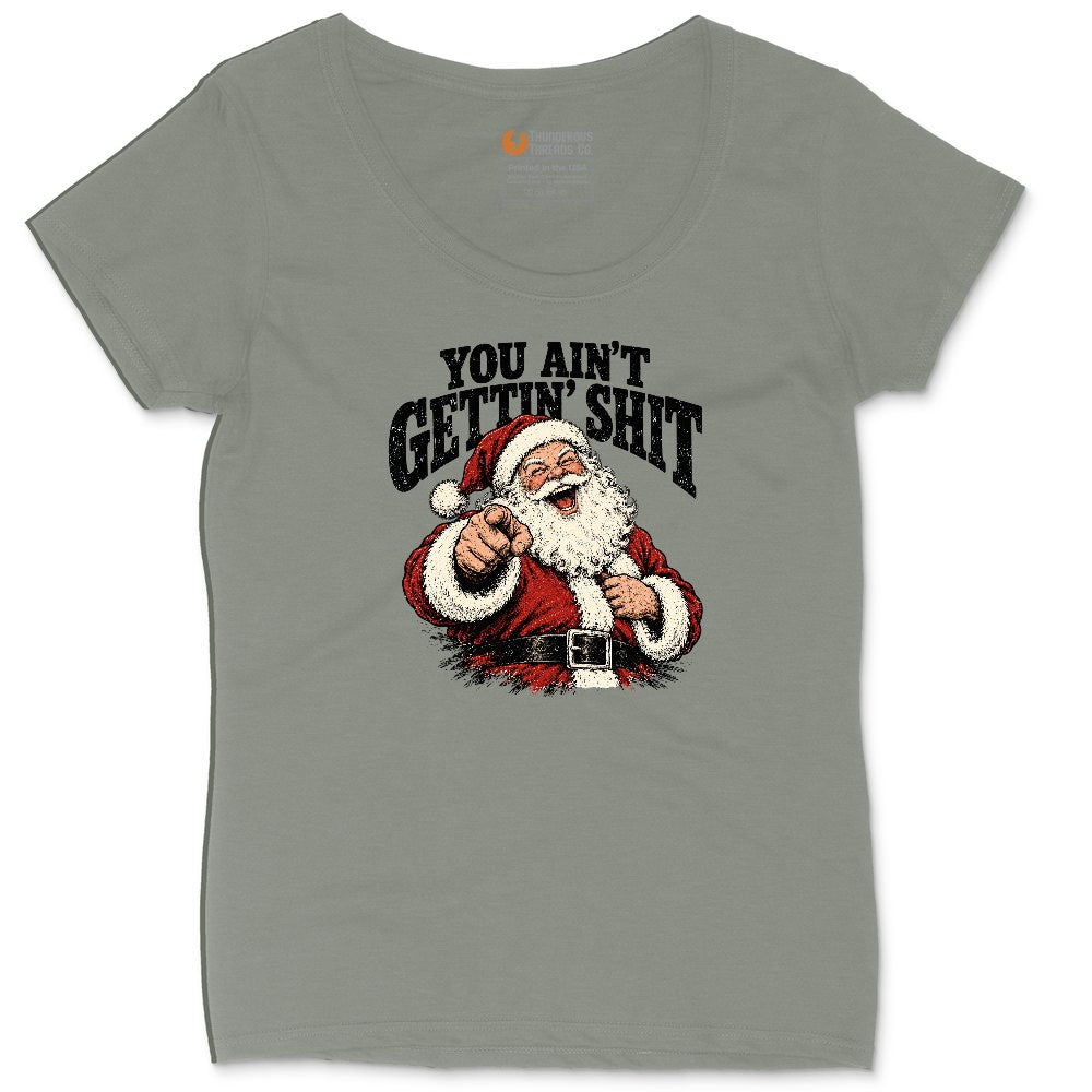 Retro Funny Christmas Santa Claus Sublimation Ladies Curvy Tee - Bamboo Blackout