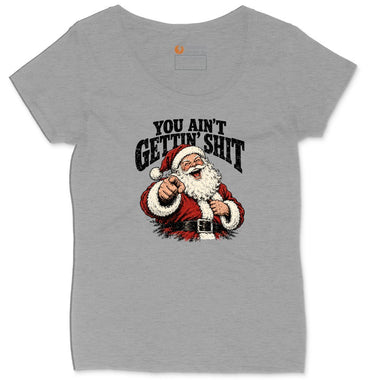 Retro Funny Christmas Santa Claus Sublimation Ladies Curvy Tee - Granite Heather