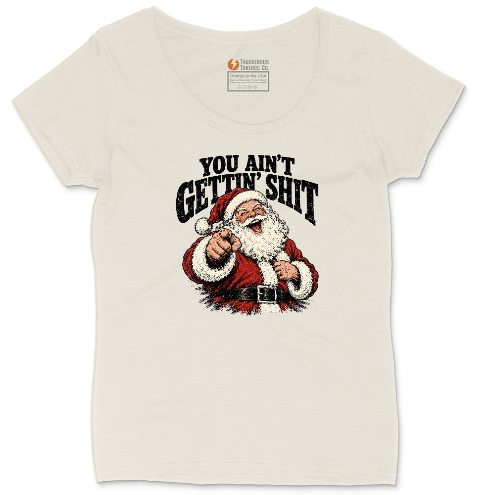 Retro Funny Christmas Santa Claus Sublimation Ladies Curvy Tee - Natural Heather