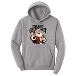 Retro Funny Christmas Santa Claus Sublimation Ladies Hoodie - Athletic Heather