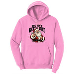 Retro Funny Christmas Santa Claus Sublimation Ladies Hoodie - Candy Pink