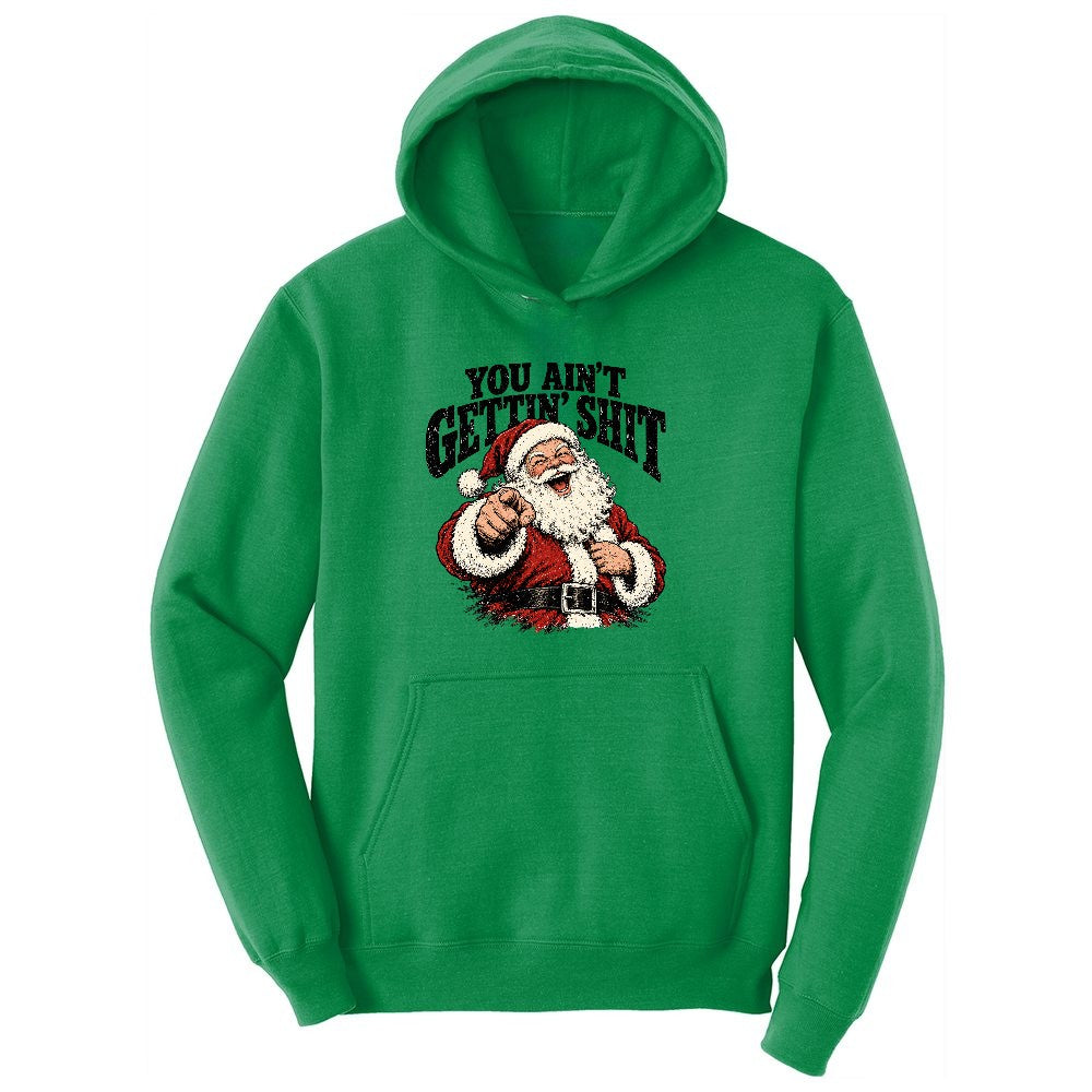 Retro Funny Christmas Santa Claus Sublimation Ladies Hoodie - Kelly Green