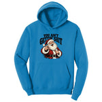 Retro Funny Christmas Santa Claus Sublimation Ladies Hoodie - Sapphire
