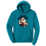 Retro Funny Christmas Santa Claus Sublimation Ladies Hoodie - Teal