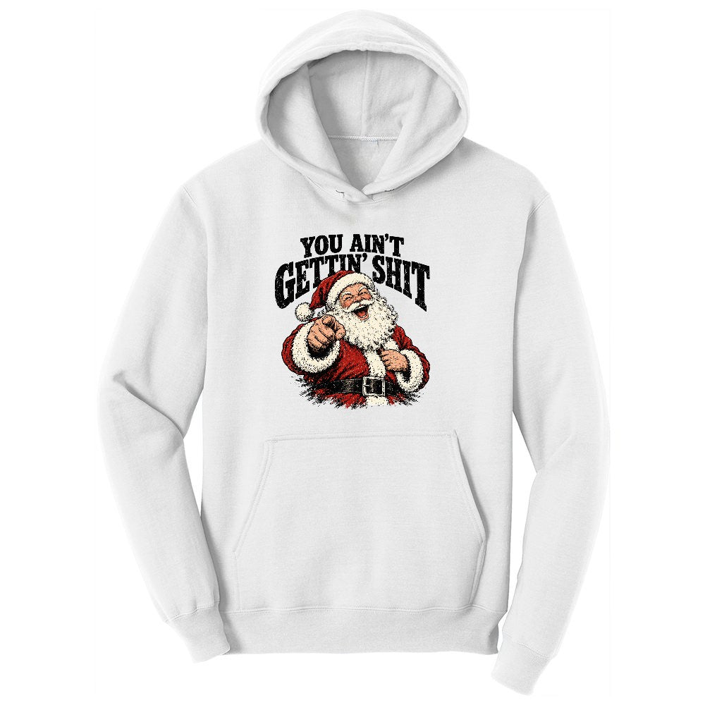 Retro Funny Christmas Santa Claus Sublimation Ladies Hoodie - White