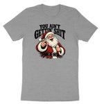 Retro Funny Christmas Santa Claus Sublimation Ladies Short Sleeve Tee - Granite Heather