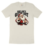 Retro Funny Christmas Santa Claus Sublimation Ladies Short Sleeve Tee - Natural Heather