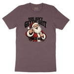 Retro Funny Christmas Santa Claus Sublimation Ladies Short Sleeve Tee - Sangria Blackout