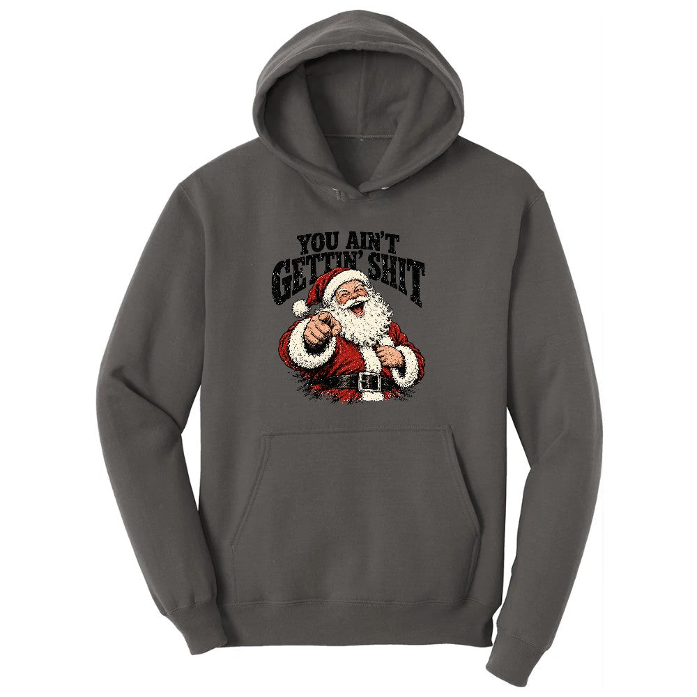 Retro Funny Christmas Santa Claus Sublimation Hoodie - Charcoal