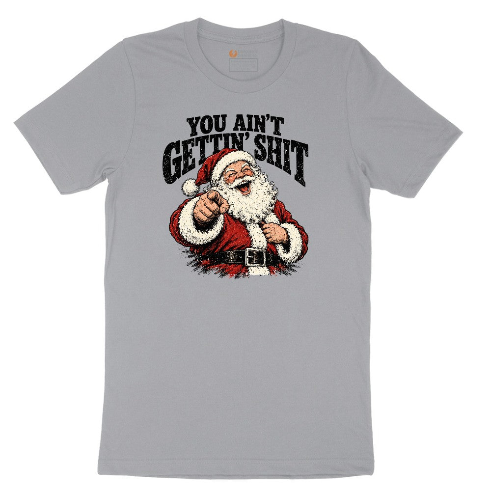 Retro Funny Christmas Santa Claus Sublimation Short Sleeve Tee - Athletic Heather Grey