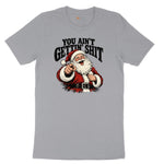 Retro Funny Christmas Santa Claus Sublimation Short Sleeve Tee - Athletic Heather Grey