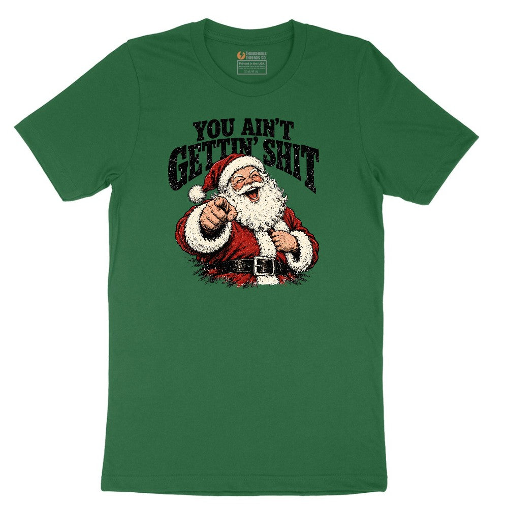 Retro Funny Christmas Santa Claus Sublimation Short Sleeve Tee - Athletic Kelly
