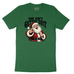 Retro Funny Christmas Santa Claus Sublimation Short Sleeve Tee - Athletic Kelly