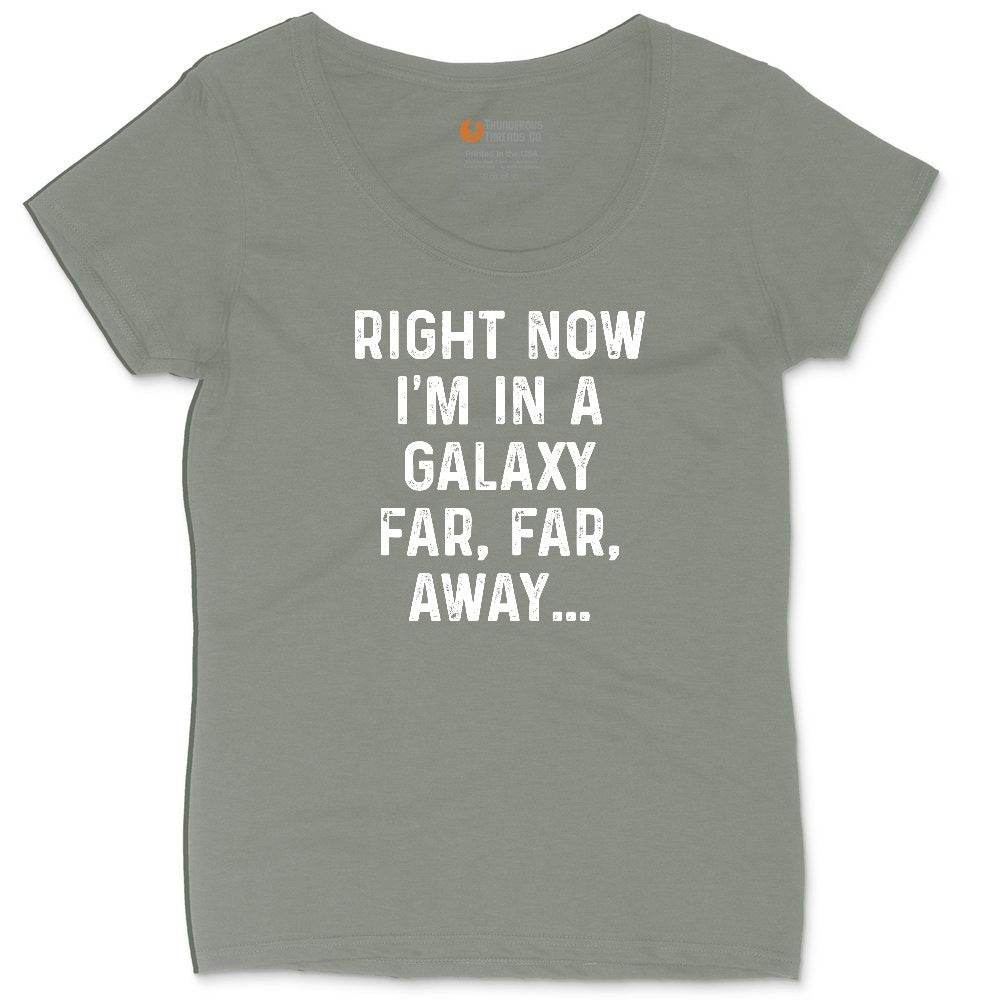 Right Now I'm in a Galaxy Far Far Away Ladies Curvy Tee - Bamboo Blackout