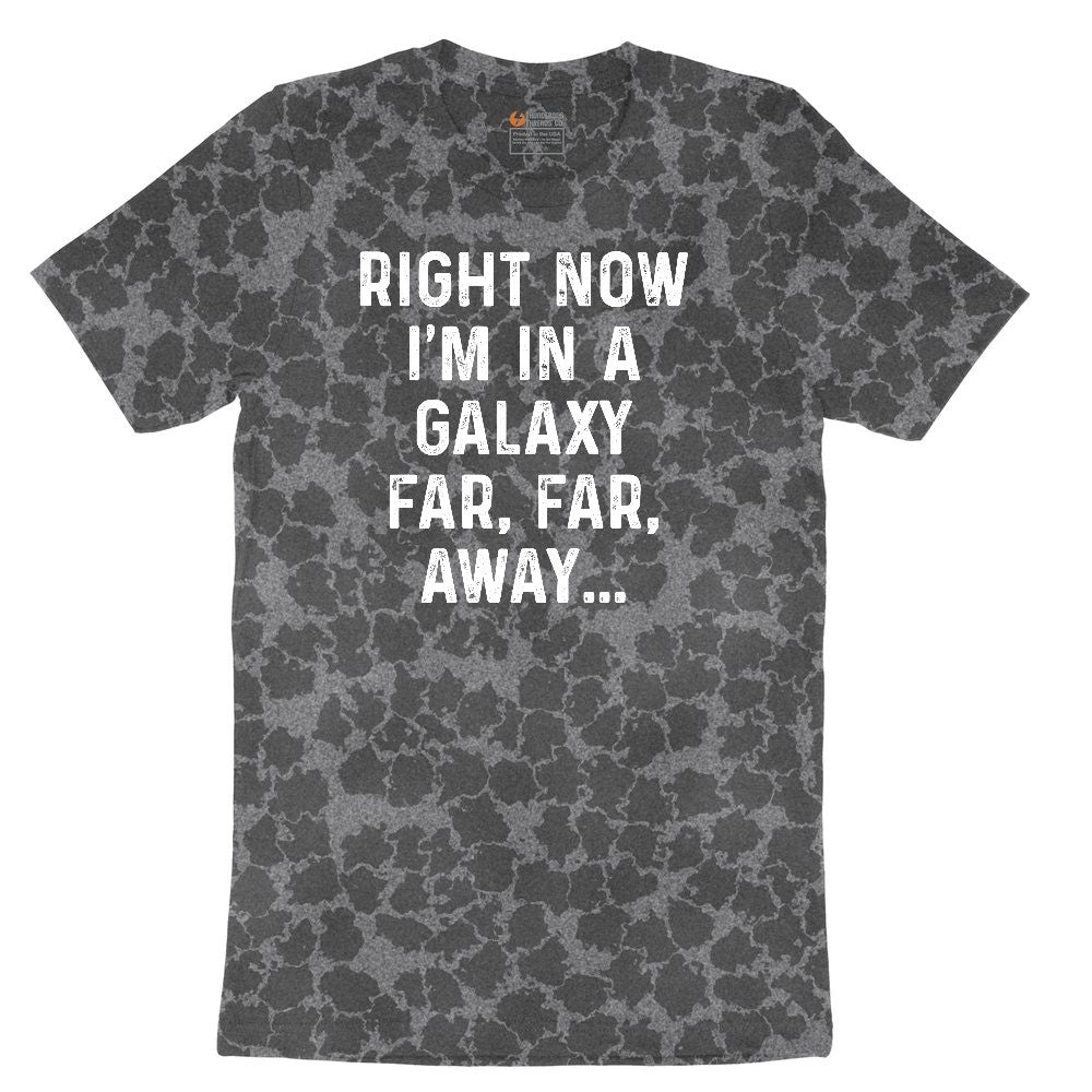 Right Now I'm in a Galaxy Far Far Away Ladies Short Sleeve Tee - Black Leopard