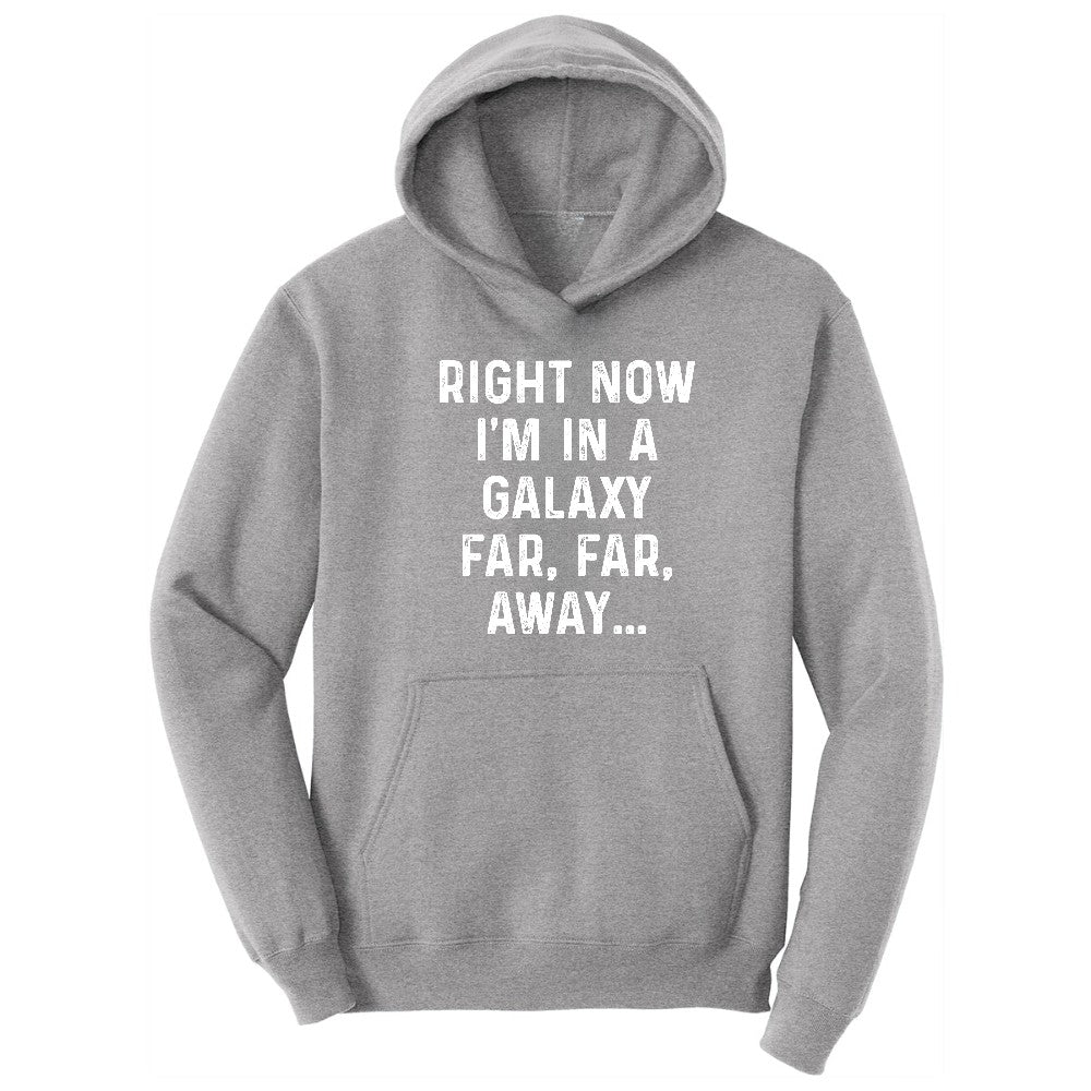 Right Now I'm in a Galaxy Far Far Away - Mens & Ladies T-Shirt Hoodie - Athletic Heather