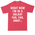 Right Now I'm in a Galaxy Far Far Away tall t-shirt for men in Heather Red