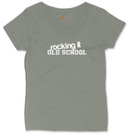 Rocking It Old School Ladies Curvy Tee - Bamboo Blackout