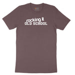 Rocking It Old School Ladies Short Sleeve Tee - Sangria Blackout