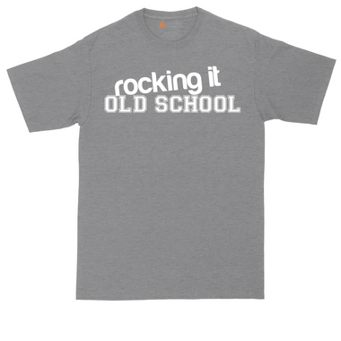 Rocking It Old School tall t-shirt for men in Heather Red