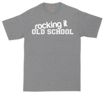 Rocking It Old School tall t-shirt for men in Athletic Heather