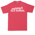 Rocking It Old School tall t-shirt for men in Heather Red