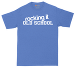 Rocking It Old School tall t-shirt for men in Heather Royal