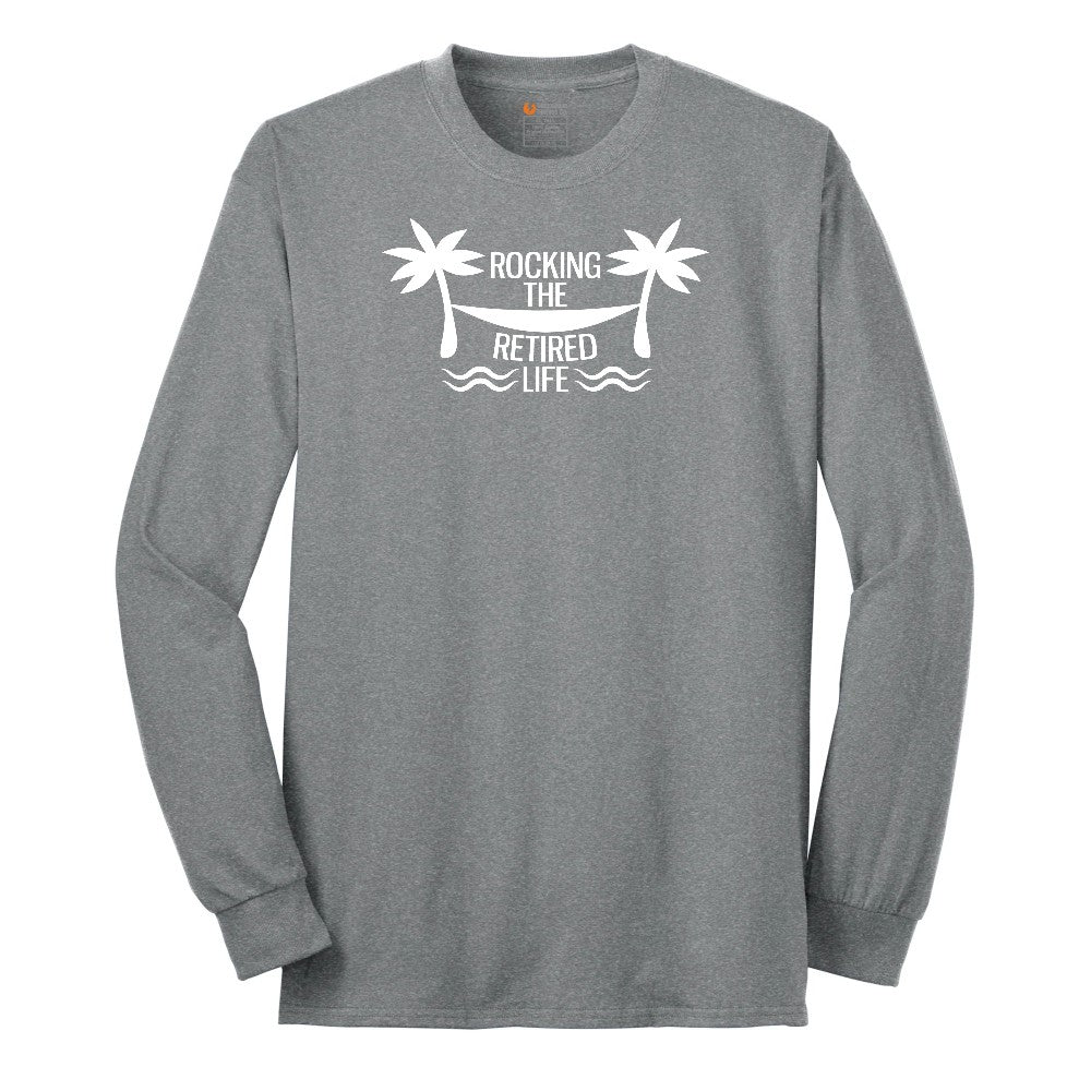 Rocking the Retired Life Long Sleeve Tee - Athletic Grey
