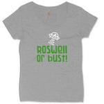 Roswell or Bust Ladies Curvy Tee - Granite Heather