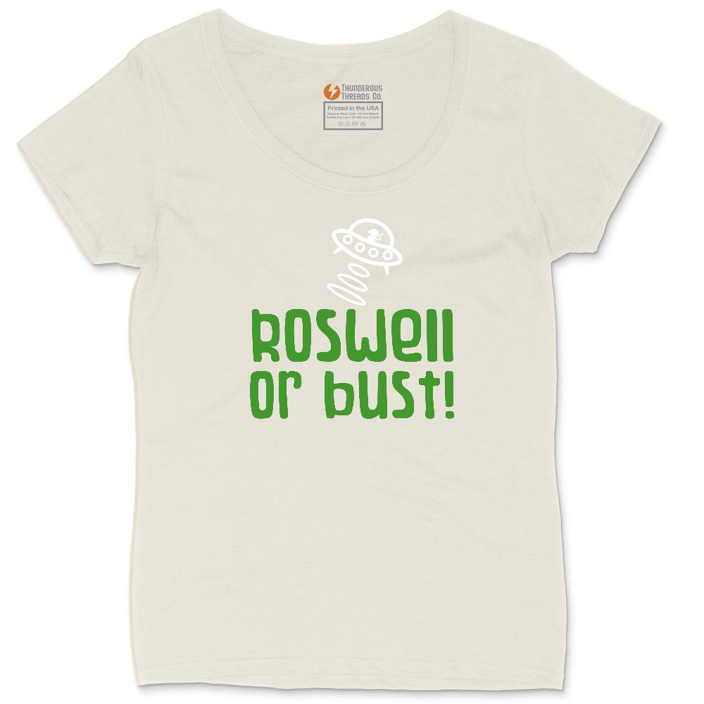 Roswell or Bust Ladies Curvy Tee - Natural Heather