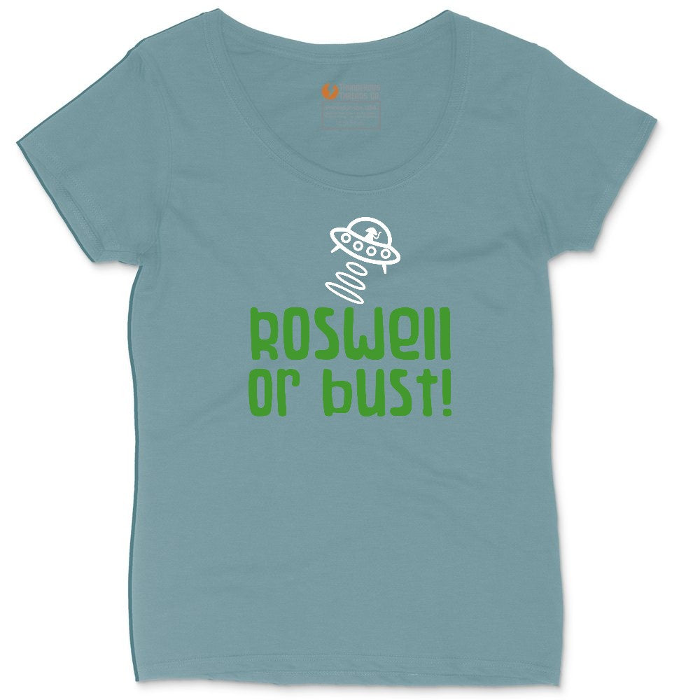 Roswell or Bust Ladies Curvy Tee - Surf Blackout
