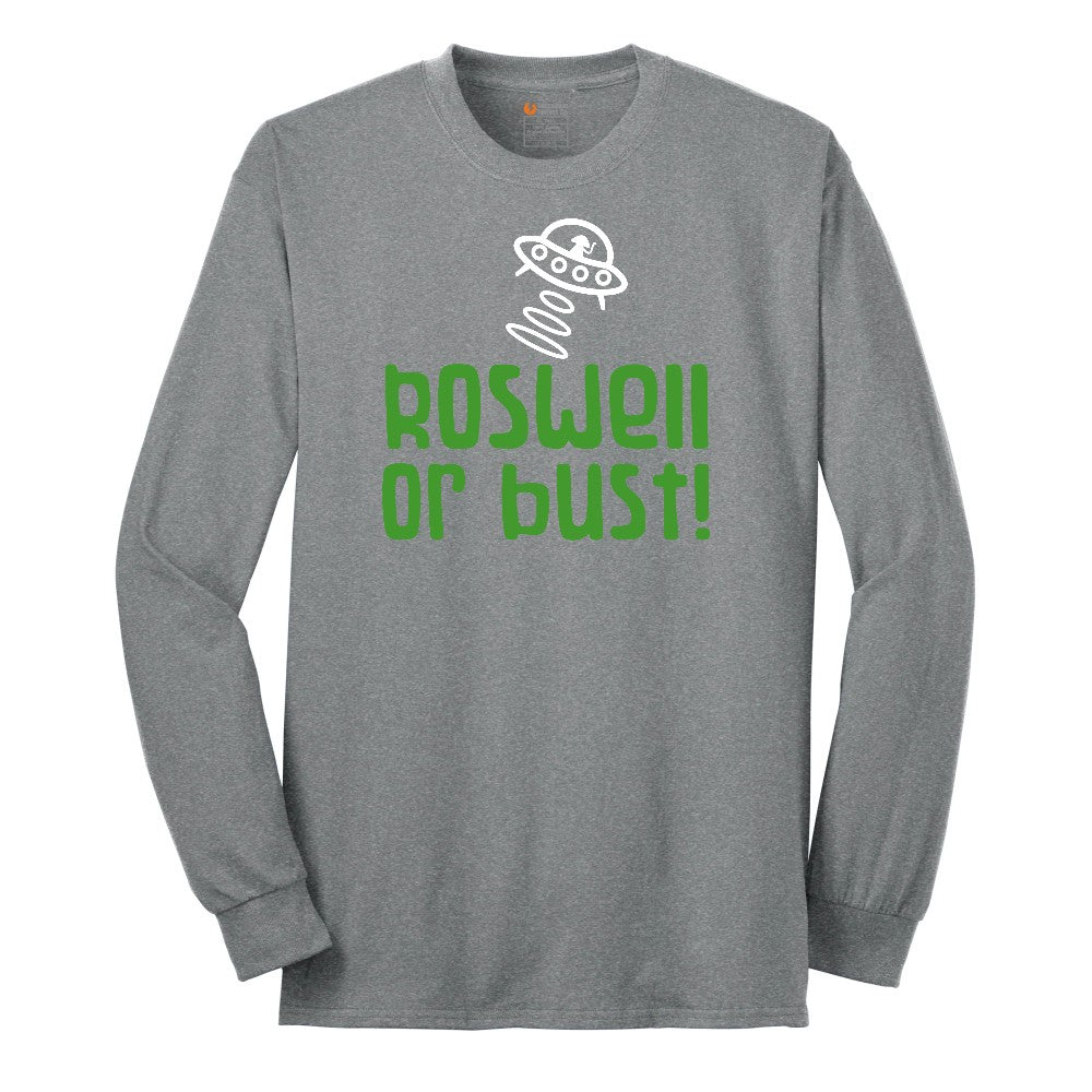 Roswell or Bust Long Sleeve Tee - Athletic Grey
