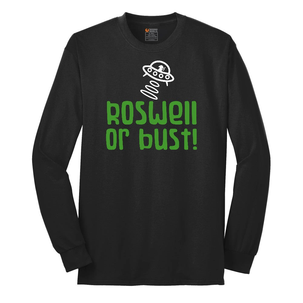 Roswell or Bust Long Sleeve Tee - Jet Black