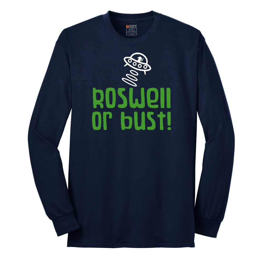 Roswell or Bust Long Sleeve Tee - Navy