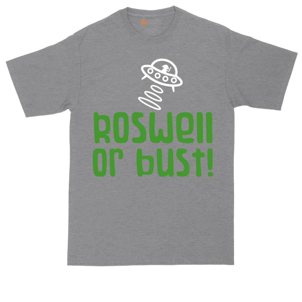 Roswell or Bust tall t-shirt for men in Athletic Heather
